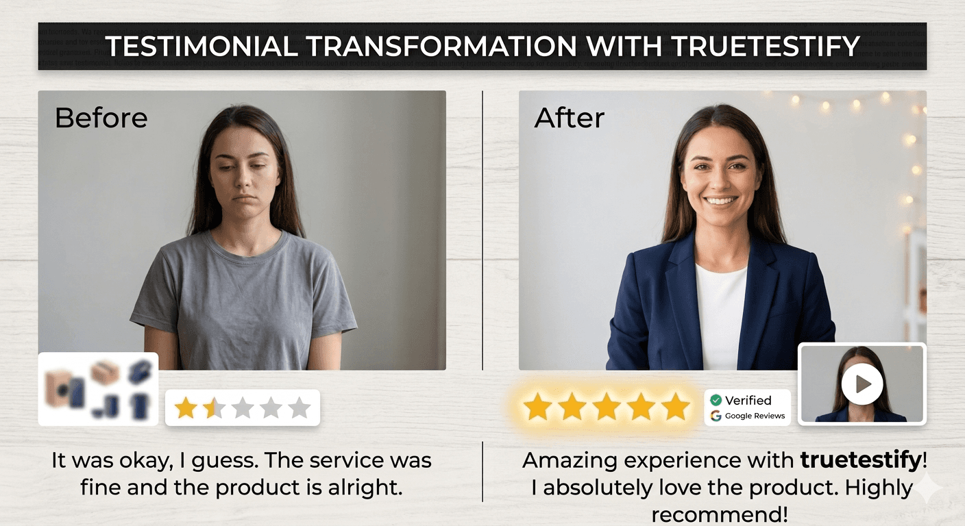 Before and after testimonial transformation