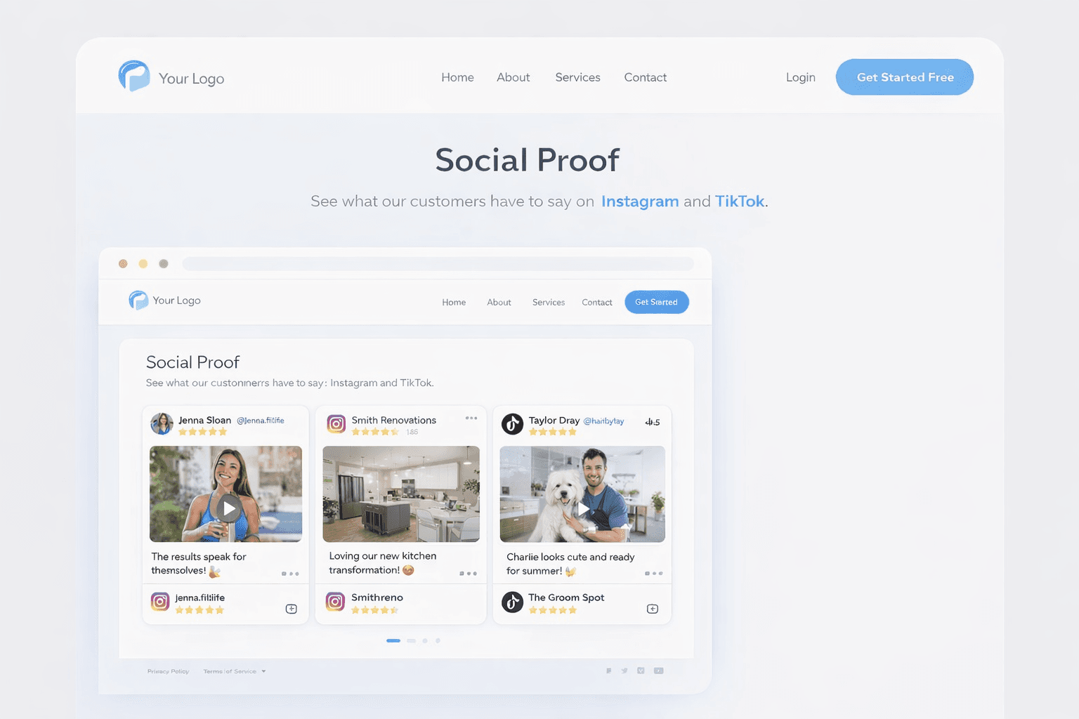 Social proof mockup