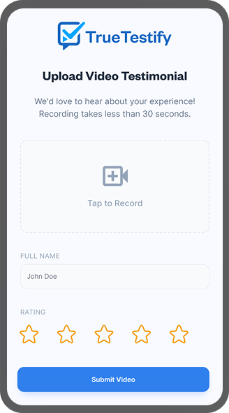 Upload Video Testimonial (mobile)